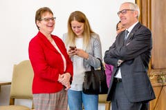 Aufgeräumte Stimmung bei Alois Bissig, der die Wahl in den Nationalrat verpasst hat. (Bild:André A. Niederberger, Stans, 20. Oktober 2019)