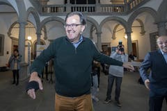 Dem abgewählten Luzerner Nationalrat Peter Schilliger (FDP) ist das Lachen nicht vergangen. (Bild: KEYSTONE/Urs Flüeler, Luzern, 20. Oktober 2019)