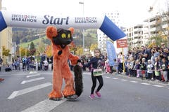 Kurz vor dem Start zum Maratholino. (Bild: Jakob Ineichen, Horw, 27. Oktober 2019)
