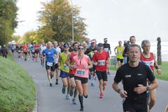 Die Läufer beim Winkel. (Bild: Jakob Ineichen, Horw, 27. Oktober 2019)