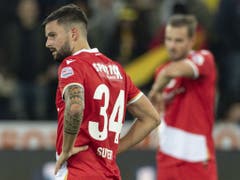 Für Nicola Sutter und den FC Thun gab es im Berner Derby nichts zu bestellen (Bild: KEYSTONE/PETER SCHNEIDER)