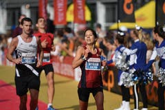 Zieleinlauf beim Verkehrshaus. (Bild: Corinne Glanzmann, Luzern, 27. Oktober 2019)