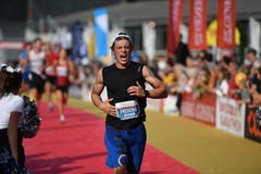 Zieleinlauf beim Verkehrshaus. (Bild: Corinne Glanzmann, Luzern, 27. Oktober 2019)