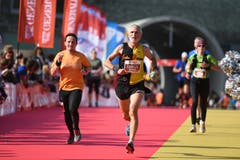 Zieleinlauf beim Verkehrshaus. (Bild: Corinne Glanzmann, Luzern, 27. Oktober 2019)