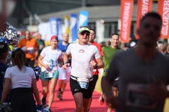 Zieleinlauf beim Verkehrshaus. (Bild: Corinne Glanzmann, Luzern, 27. Oktober 2019)