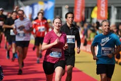 Zieleinlauf beim Verkehrshaus. (Bild: Corinne Glanzmann, Luzern, 27. Oktober 2019)