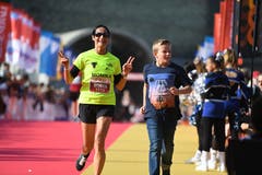 Zieleinlauf beim Verkehrshaus. (Bild: Corinne Glanzmann, Luzern, 27. Oktober 2019)
