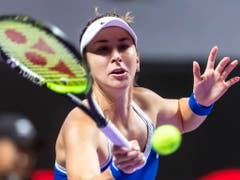 Belinda Bencic belohnte sich für ihren Kampfgeist mit dem ersten Sieg an den WTA Finals (Bild: KEYSTONE/EPA/ALEX PLAVEVSKI)