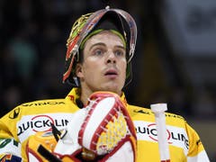 Biels Goalie Jonas Hiller überzeugt in seiner letzten Saison mit starken Leistungen (Bild: KEYSTONE/ANTHONY ANEX)