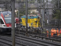 Bis am späteren Samstagabend rechnen die SBB, die Arbeit wegen des kontaminierten Schotters beenden zu können. (Bild: KEYSTONE/PETER KLAUNZER)