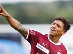 Mychell Chagas sieht man in diesen Wochen nicht mehr jubeln wie noch hier im August - im Cupmatch gegen Echallens (Bild: KEYSTONE/VALENTIN FLAURAUD)