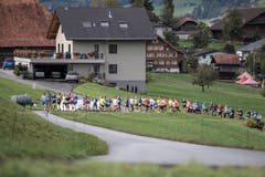 Die Läufer auf dem Weg Richtung First. (Bild: Pius Amrein, 6. Oktober 2019)