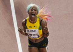 Shelly-Ann Fracer-Pryce ist die schnellste Frau der Welt. Sie holt über 100 Meter den Weltmeistertitel: (Bild: Keystone)