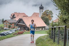 Philipp Arnold aus Cham, der spätere Sieger bei den Herren. (Bild: Pius Amrein, 6. Oktober 2019)