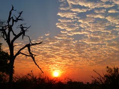Nördliches Namibia: Sonnenuntergang im Kaokoveld. (Bild: Walter Odermatt)
