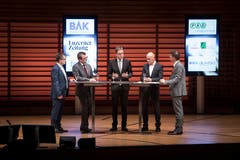 «Perspektiven 2020»: Im KKL Luzern drehte sich am Donnerstagabend alles um die Zentralschweizer Wirtschaft. Die besten Impressionen. (Bild: Manuela Jans-Koch, Luzern, 31. Oktober 2019)