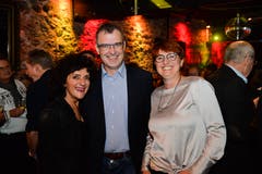 Frauenfeld TG , 09.11.2019 / Benefiz - Schlagernacht Frauenfeld mit DJ Gre und Reto Scherrer zu Gunsten des Jugendprojekts Lift. Vlnr: Karin Pitta,Peter Schönholzer und Barbara Dätwyler.