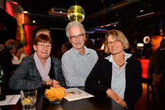Frauenfeld TG , 09.11.2019 / Benefiz - Schlagernacht Frauenfeld mit DJ Gre und Reto Scherrer zu Gunsten des Jugendprojekts Lift. Vlnr: Christine Roth, Thomas Roth und Katharina Michel