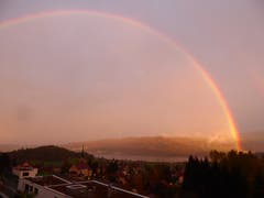 Meierskappel unter dem Regenbogen. (Bild: Alex Pfiffner, 3. November 2019)