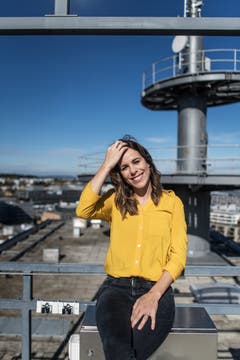 SRF-Sportmoderatorin Sibylle Eberle beim Fotoshooting im Leutschenbach. (Bild: Michel Canonica)