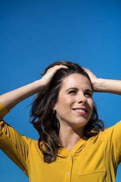 SRF-Sportmoderatorin Sibylle Eberle beim Fotoshooting im Leutschenbach. (Bild: Michel Canonica)