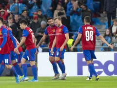 Die Basler freuen sich über den Sieg gegen Getafe (Bild: KEYSTONE/GEORGIOS KEFALAS)