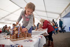 Um an alle Ecken ihres Häuschens zu gelangen, muss Joelle Bächtold gezwungenermassen auf den Bank stehen. (Bild: Corinne Glanzmann, Malters, 9. November 2019)