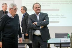 Felix Meyer, Geschäftsleiter der Migros-Genossenschaft Luzern, während die Gemeinde Ebikon über das Nein zum Projekt auf dem MParc-Areal informiert. (Bild: Nadia Schärli, 10. Februar 2019)