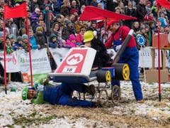 Donkey Kong am Steuer, Mario am Antrieb und Luigi am Boden. So war das vermutlich nicht geplant. (Bild: Sascha Erni)