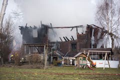 Die Frandruine nach dem Feuer. (Bild.