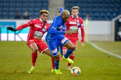 Blessing Eleke, linker Stürmer, Note 4Für ihn ist die Unterzahl über 70 Minuten ebenfalls nicht einfach, weil er vorne meist isoliert ist. Das 1:1 ist ein Eigentor von Bamert.(Bild: Martin Meienberger / Freshfocus)