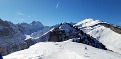 Der Alpstein im Winterglanz bei der Ebenalp. (Bild: Klaus Businger)