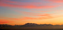 Der Pilatus im schönsten Abendrot. (Bild: Walter Buholzer, Horben, 14. Februar 2019)