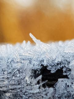 Eiskristalle an einer Tischkante. (Bild: Reto Schlegel)
