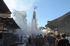 Von Mogelsberg ins Universum: die Ariane der Gruppe «Jung & Stark». (Bild: Michael Hug, 16. Februar 2019)