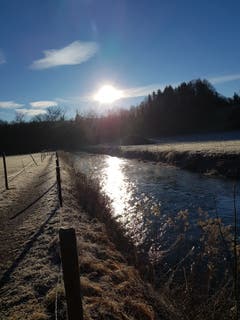 Morgensonne am Kanal im Ghögg in Bischofszell. (Bild: Reto Schlegel)