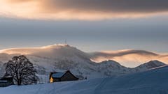 Der umhüllte Säntis von Schwellbrunn aus gesehen. (Bild: Luciano Pau)