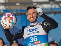 Der erlösende Jubel: Killian Peier gewinnt von der Grossschanze in Innsbruck WM-Bronze (Bild: KEYSTONE/EPA/CHRISTIAN BRUNA)