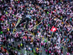 Killian Peiers Bronze-Flug Richtung Schweizer Fahne (Bild: KEYSTONE/APA/APA/EXPA/JFK)