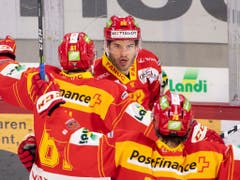 Die Aktien von Biel im Kampf um einen Playoff-Platz stehen gut (Bild: KEYSTONE/ANTHONY ANEX)
