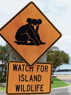 Hinweis auf Raymond Island auf die Wildtiere.