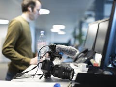 Video-Desk am neuen Sitz von Keystone-SDA in Bern. (Bild: Keystone/GAETAN BALLY)