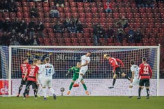 Saleh Chihadeh erzielt noch in der ersten Halbzeit den Krienser Ausgleich zum 1:1.(Bild: Andy Müller/freshfocus (Zürich, 28. Februar 2019))