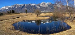 Der Alpstein als Spiegelbild. (Bild: Toni Sieber)