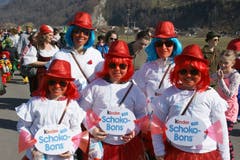 En Guete! Die Gruppe «Kinder Schokobons». (Bild: Primus Camenzind, 28. Februar 2019)