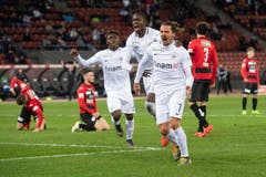 Ein Schuss mitten ins Krienser Fussballherz: Adrian Winter versetzt dem Aussenseiter den Todesstoss. (Bild: Ennio Leanza/Keystone (Zürich, 28. Februar 2019))