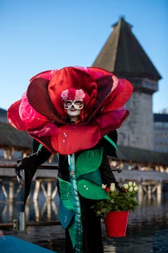 Der Schmutzige Donnerstag in der Stadt Luzern: Farbenfroh, ausgefallen, rüüüdig. (Bild: Philipp Schmidli)