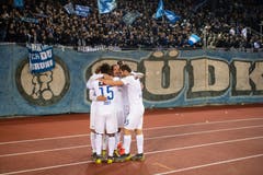 Am Schluss jubelt der Titelverteidiger - doch die Krienser lieferten den Zürchern einen tollen Kampf. (Bild: Ennio Leanza/Keystone (Zürich, 28. Februar 2019))