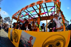 Auch mit von der Partie war der Orangenwagen. (Bild: Markus von Rotz, 28. Februar 2019)