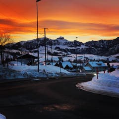 Morgenrot über Appenzell. (Bild: Dominik Dörig)